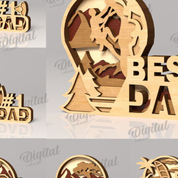 Intra απο ξύλο plywood 3mm-4mm πάχος 3D διακοσμητικών στρωμάτων για τη γιορτή του πατέρα Δίασταση 30x20 cm INTRAFABR-119316409 - Image 1