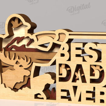 Intra απο ξύλο plywood 3mm-4mm πάχος 3D διακοσμητικών στρωμάτων για τη γιορτή του πατέρα Δίασταση 30x20 cm INTRAFABR-119316409 - Image 4