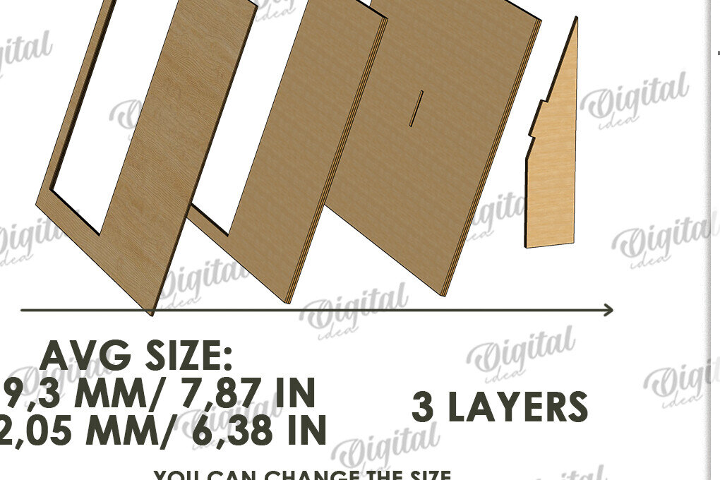 Intra απο ξύλο plywood 3mm-4mm πάχος Τρισδιάστατη κορνίζα για την Ημέρα του Πατέρα Δίασταση 20x30 cm INTRAFABR-120712695 - Image 2