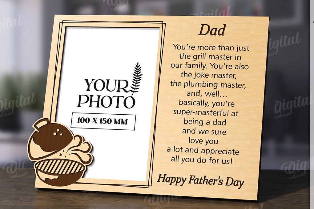 Intra απο ξύλο plywood 3mm-4mm πάχος Τρισδιάστατη κορνίζα για την Ημέρα του Πατέρα Δίασταση 20x30 cm INTRAFABR-120712275