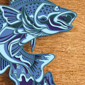Intra απο ξύλο plywood 3mm-4mm πάχος 3D Fish Multilayer /Cut File Mandala Δίασταση 30x30 cm INTRAFABR-86752164