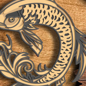 Intra απο ξύλο plywood 3mm-4mm πάχος 3D Fish Multilayer /Cut File Mandala Δίασταση 30x30 cm INTRAFABR-73089133
