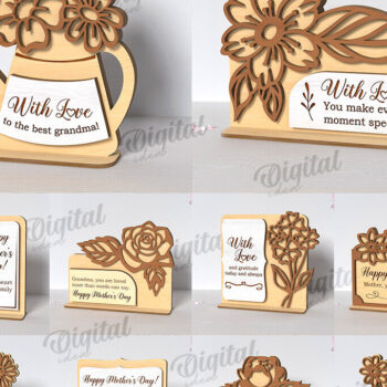 Intra απο ξύλο plywood 3mm-4mm πάχος Τρισδιάστατη φλοράλ δωροκάρτα με Δίασταση 30x20 cm INTRAFABR-118959561 - Image 1