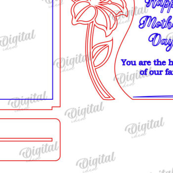 Intra απο ξύλο plywood 3mm-4mm πάχος Τρισδιάστατη φλοράλ δωροκάρτα με Δίασταση 30x20 cm INTRAFABR-118959561 - Image 2