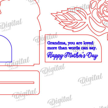 Intra απο ξύλο plywood 3mm-4mm πάχος Τρισδιάστατη φλοράλ δωροκάρτα με Δίασταση 30x20 cm INTRAFABR-118959561 - Image 4