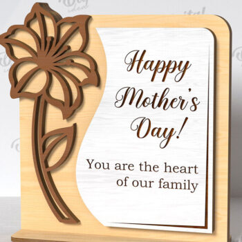 Intra απο ξύλο plywood 3mm-4mm πάχος Τρισδιάστατη φλοράλ δωροκάρτα με Δίασταση 30x20 cm INTRAFABR-118959561 - Image 5