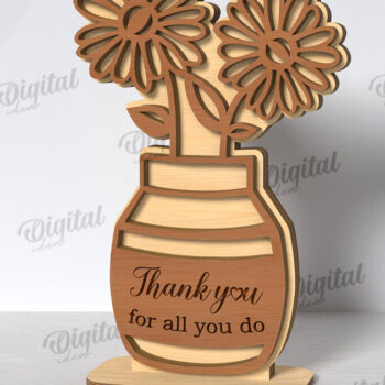 Intra απο ξύλο plywood 3mm-4mm πάχος Τρισδιάστατη φλοράλ δωροκάρτα με Δίασταση 30x20 cm INTRAFABR-118959561 - Image 6