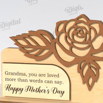 Intra απο ξύλο plywood 3mm-4mm πάχος Τρισδιάστατη φλοράλ δωροκάρτα με Δίασταση 30x20 cm INTRAFABR-118959561 - Image 7