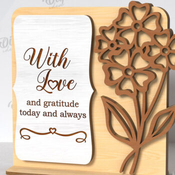 Intra απο ξύλο plywood 3mm-4mm πάχος Τρισδιάστατη φλοράλ δωροκάρτα με Δίασταση 30x20 cm INTRAFABR-118959561 - Image 10