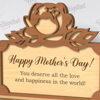 Intra απο ξύλο plywood 3mm-4mm πάχος Τρισδιάστατη φλοράλ δωροκάρτα με Δίασταση 30x20 cm INTRAFABR-118959561 - Image 9