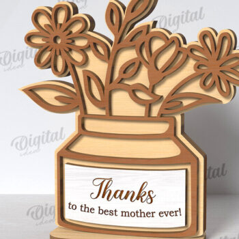 Intra απο ξύλο plywood 3mm-4mm πάχος Τρισδιάστατη φλοράλ δωροκάρτα με Δίασταση 30x20 cm INTRAFABR-118959561 - Image 11