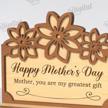 Intra απο ξύλο plywood 3mm-4mm πάχος Τρισδιάστατη φλοράλ δωροκάρτα με Δίασταση 30x20 cm INTRAFABR-118959561 - Image 12