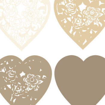 Intra απο ξύλο plywood 3mm-4mm πάχος 3d Floral Heart Layered Design Cricut Δίασταση 15x15 cm INTRAFABR-72315677 - Image 2
