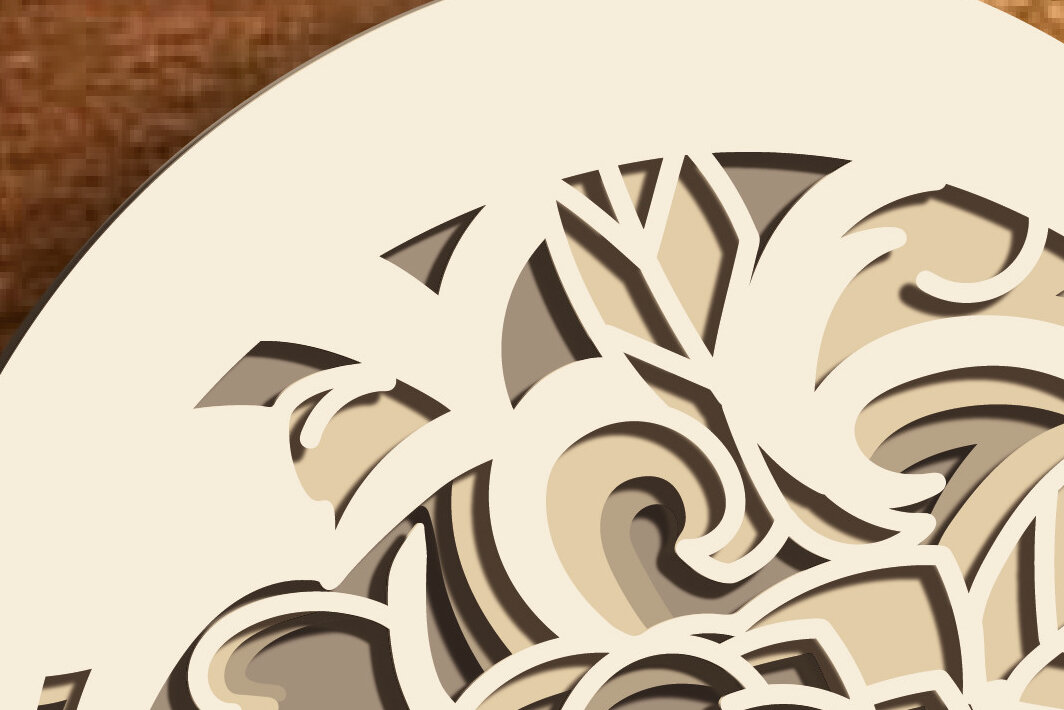 Intra απο ξύλο plywood 3mm-4mm πάχος 3d Floral Heart Layered Design Cricut Δίασταση 15x15 cm INTRAFABR-72315677 - Image 6