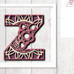 Intra απο ξύλο plywood 3mm-4mm πάχος 3D Floral Letter Z Mandala Layer Δίασταση 30x30 cm INTRAFABR-30542854