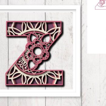 Intra απο ξύλο plywood 3mm-4mm πάχος 3D Floral Letter Z Mandala Layer Δίασταση 30x30 cm INTRAFABR-30542854 - Image 1