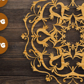 Intra απο ξύλο plywood 3mm-4mm πάχος 3D Floral Mandala για Cricut Δίασταση 30x30 cm INTRAFABR-98434612 - Image 1