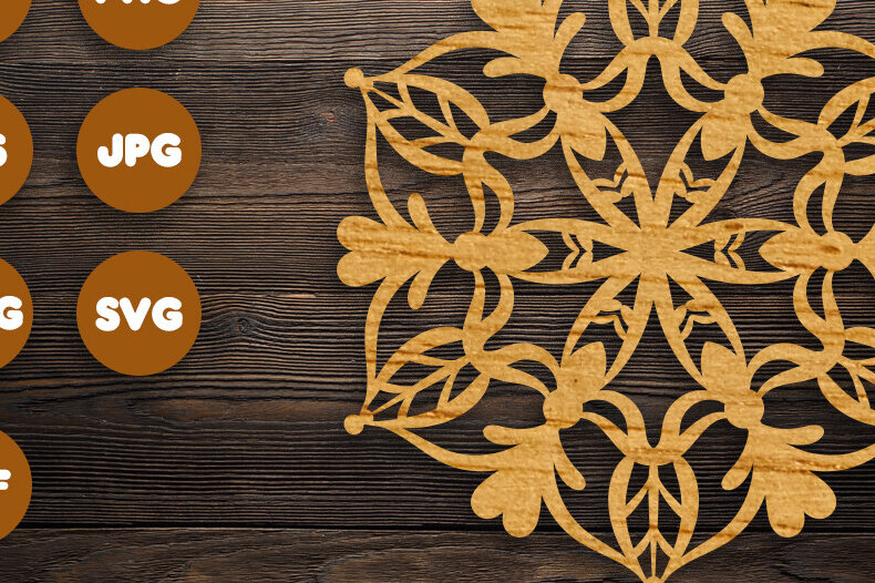 Intra απο ξύλο plywood 3mm-4mm πάχος 3D Floral Mandala για Cricut Δίασταση 30x30 cm INTRAFABR-98792889