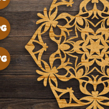 Intra απο ξύλο plywood 3mm-4mm πάχος 3D Floral Mandala για Cricut Δίασταση 30x30 cm INTRAFABR-98792915 - Image 1