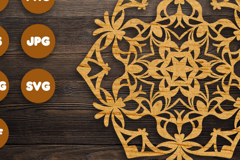 Intra απο ξύλο plywood 3mm-4mm πάχος 3D Floral Mandala για Cricut Δίασταση 30x30 cm INTRAFABR-98792915