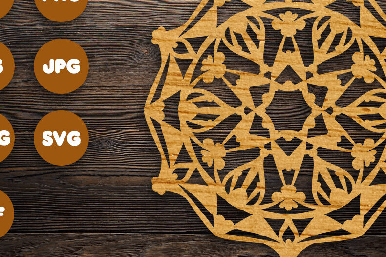 Intra απο ξύλο plywood 3mm-4mm πάχος 3D Floral Mandala για Cricut Δίασταση 30x30 cm INTRAFABR-98792925