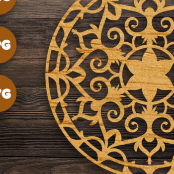 Intra απο ξύλο plywood 3mm-4mm πάχος 3D Floral Mandala για Cricut Δίασταση 30x30 cm INTRAFABR-99225939 - Image 1
