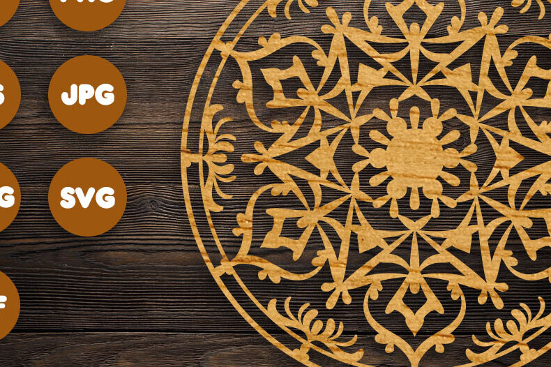 Intra απο ξύλο plywood 3mm-4mm πάχος 3D Floral Mandala για Cricut Δίασταση 30x30 cm INTRAFABR-103316532