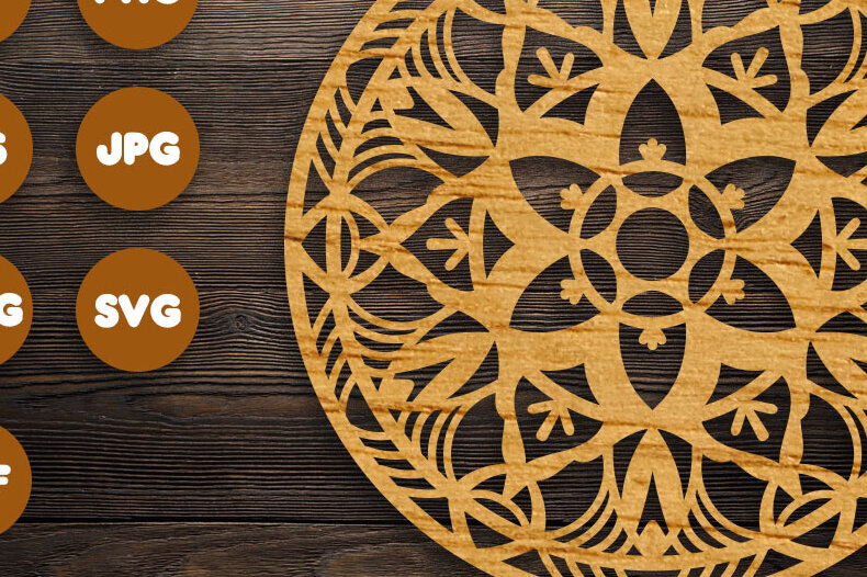 Intra απο ξύλο plywood 3mm-4mm πάχος 3D Floral Mandala για Cricut Δίασταση 30x30 cm INTRAFABR-103318075