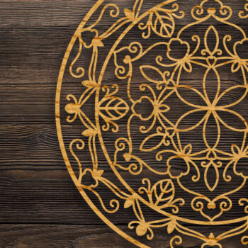 Intra απο ξύλο plywood 3mm-4mm πάχος 3D Floral Mandala για Cricut Δίασταση 30x30 cm INTRAFABR-73009266 - Image 1