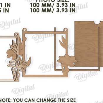 Intra απο ξύλο plywood 3mm-4mm πάχος 3D Floral κορνίζα φωτογραφιών Δίασταση 20x30 cm INTRAFABR-119138935 - Image 2