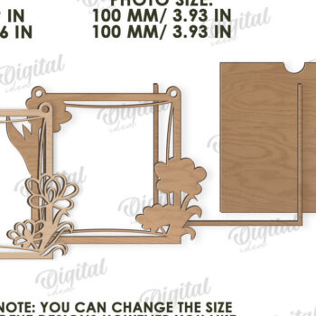 Intra απο ξύλο plywood 3mm-4mm πάχος 3D Floral κορνίζα φωτογραφιών Δίασταση 20x30 cm INTRAFABR-119139020 - Image 2