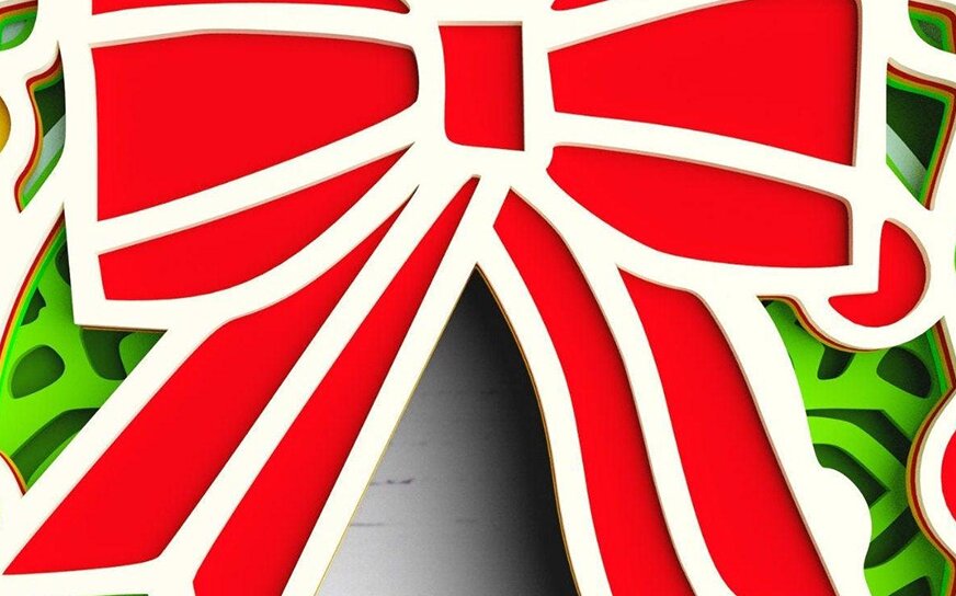 Intra απο ξύλο plywood 3mm-4mm πάχος 3D Floral στεφάνι 6 Layers Δίασταση 30x30 cm INTRAFABR-77143901