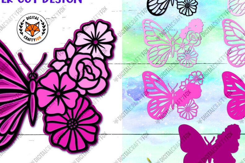 Intra απο ξύλο plywood 3mm-4mm πάχος 3D Flower Butterfly , 3D Butterfly Δίασταση 3600x3600 cm INTRAFABR-89699445