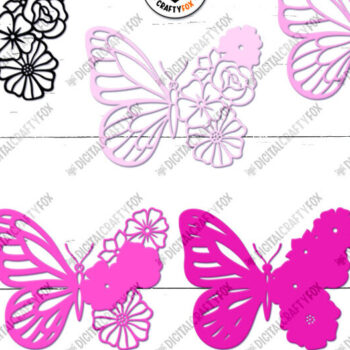 Intra απο ξύλο plywood 3mm-4mm πάχος 3D Flower Butterfly , 3D Butterfly Δίασταση 3600x3600 cm INTRAFABR-89699445 - Image 2