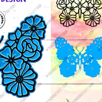 Intra απο ξύλο plywood 3mm-4mm πάχος 3D Flower Butterfly , 3D Butterfly Δίασταση 3600x3600 cm INTRAFABR-89699737 - Image 1