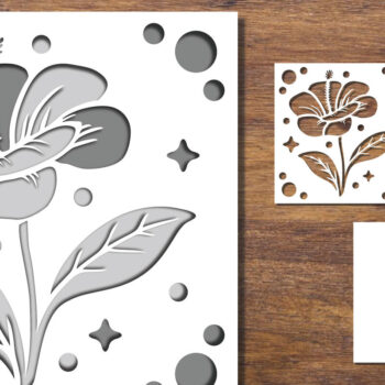 Intra απο ξύλο plywood 3mm-4mm πάχος 3D Papercut με στρώσεις λουλουδιών 2 Δίασταση 15x15 cm INTRAFABR-91700973 - Image 1