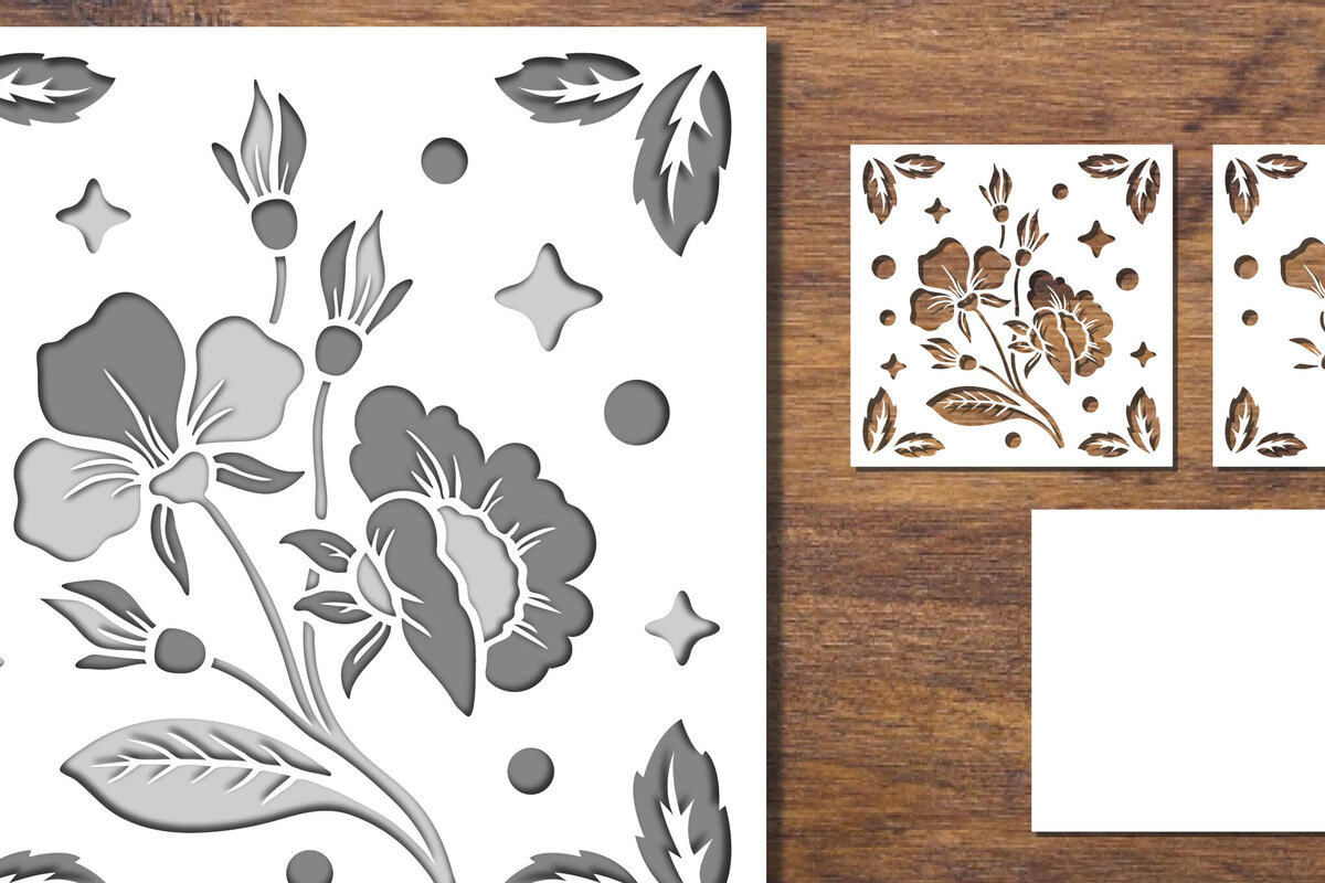 Intra απο ξύλο plywood 3mm-4mm πάχος 3D Papercut με στρώσεις λουλουδιών 3 Δίασταση 15x15 cm INTRAFABR-91701039 - Image 1