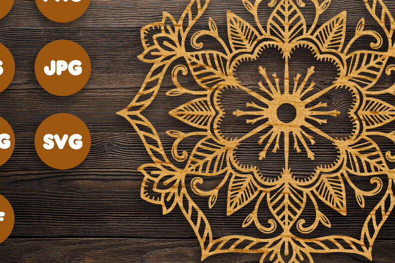 Intra απο ξύλο plywood 3mm-4mm πάχος 3D Flower Mandala για Cricut Δίασταση 30x30 cm INTRAFABR-90827602