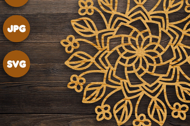 Intra απο ξύλο plywood 3mm-4mm πάχος 3D Flower Mandala για Cricut Δίασταση 30x30 cm INTRAFABR-71606676