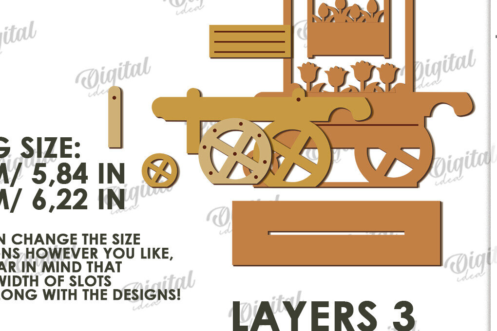 Intra απο ξύλο plywood 3mm-4mm πάχος τρισδιάστατη διακόσμηση λουλουδιών αγοράς Δίασταση 30x20 cm INTRAFABR-119198781 - Image 2