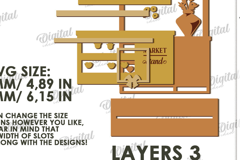 Intra απο ξύλο plywood 3mm-4mm πάχος τρισδιάστατη διακόσμηση λουλουδιών αγοράς Δίασταση 30x20 cm INTRAFABR-119198801 - Image 2