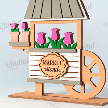 Intra απο ξύλο plywood 3mm-4mm πάχος 3D Flower Market Standing Decors Δίασταση 30x20 cm INTRAFABR-119136188 - Image 3