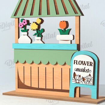 Intra απο ξύλο plywood 3mm-4mm πάχος 3D Flower Market Standing Decors Δίασταση 30x20 cm INTRAFABR-119136188 - Image 4