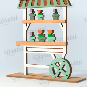 Intra απο ξύλο plywood 3mm-4mm πάχος 3D Flower Market Standing Decors Δίασταση 30x20 cm INTRAFABR-119136188 - Image 7