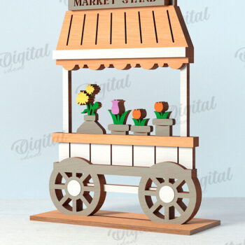 Intra απο ξύλο plywood 3mm-4mm πάχος 3D Flower Market Standing Decors Δίασταση 30x20 cm INTRAFABR-119136188 - Image 10