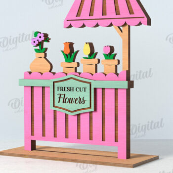 Intra απο ξύλο plywood 3mm-4mm πάχος 3D Flower Market Standing Decors Δίασταση 30x20 cm INTRAFABR-119136188 - Image 9