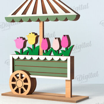 Intra απο ξύλο plywood 3mm-4mm πάχος 3D Flower Market Standing Decors Δίασταση 30x20 cm INTRAFABR-119136188 - Image 11