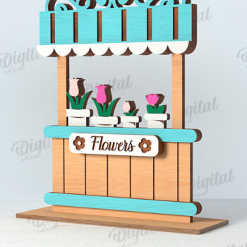 Intra απο ξύλο plywood 3mm-4mm πάχος 3D Flower Market Standing Decors Δίασταση 30x20 cm INTRAFABR-119136188 - Image 12