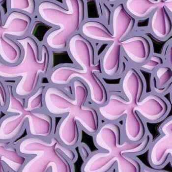 Intra απο ξύλο plywood 3mm-4mm πάχος 3D Flower 6 Layer - Lilac Δίασταση 30x30 cm INTRAFABR-101182058 - Image 3