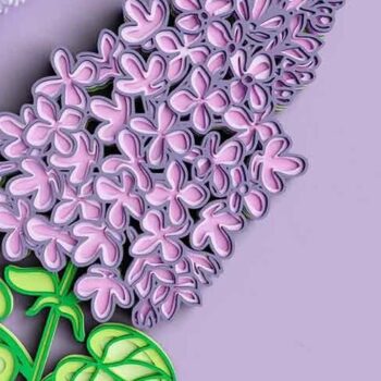 Intra απο ξύλο plywood 3mm-4mm πάχος 3D Flower 6 Layer - Lilac Δίασταση 30x30 cm INTRAFABR-101182058 - Image 6